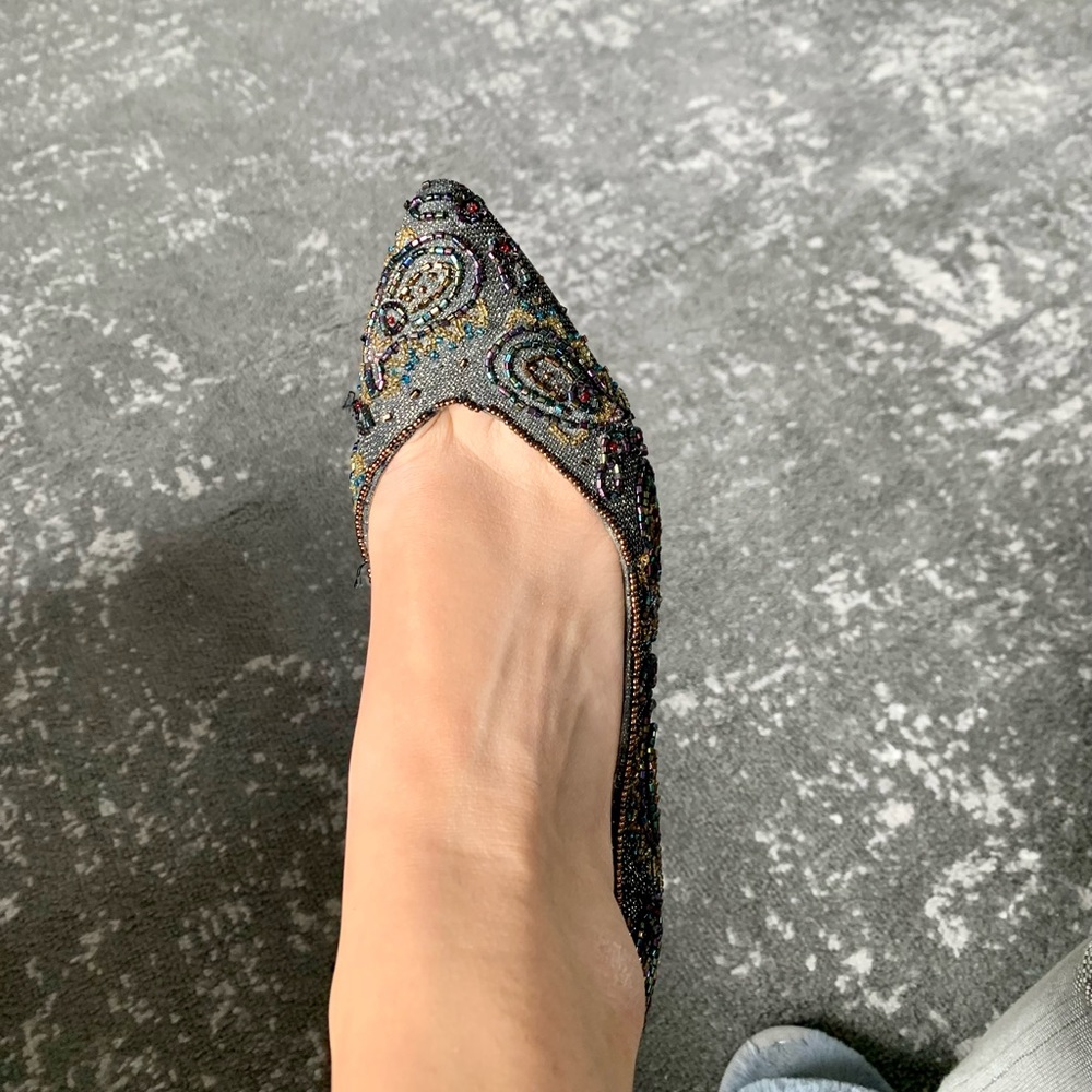 Vintage hand beaded heels size 7.5